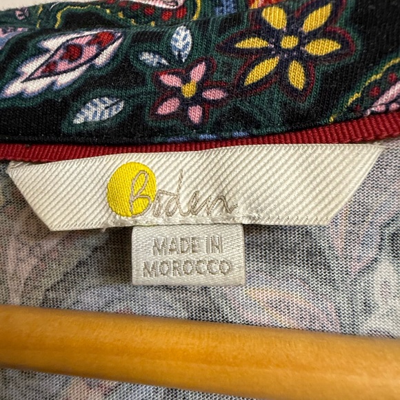 Boden Black Floral Print Long Sleeve Dress US 12R - Picture 2 of 6